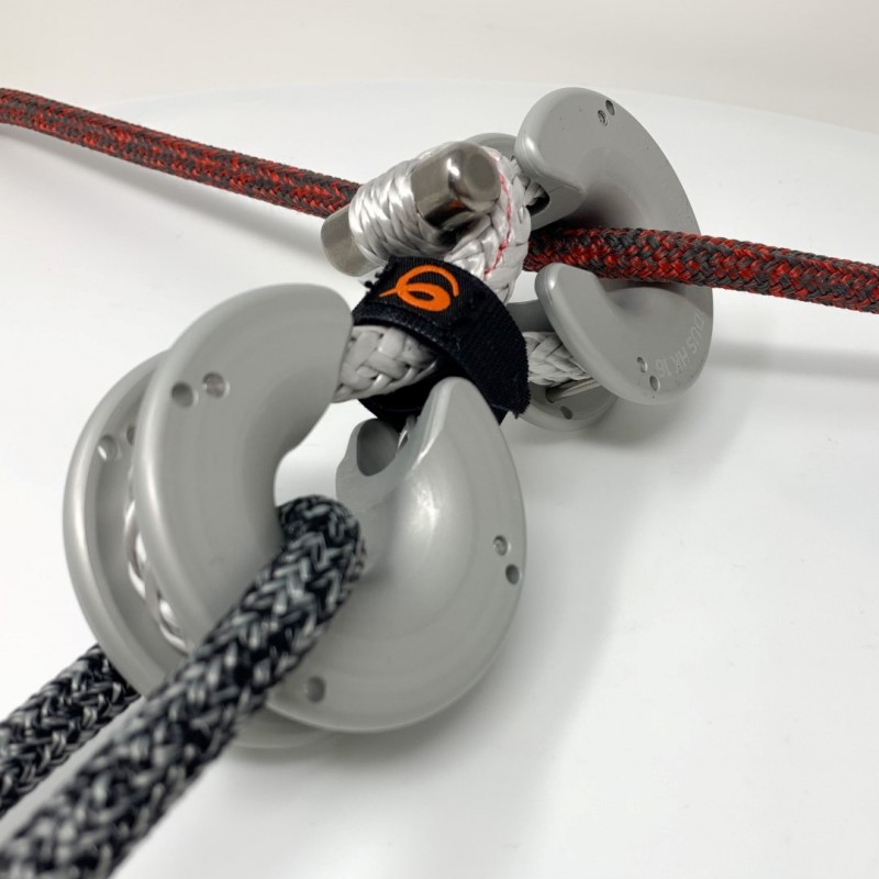 poulie barber avec hook ouvrant et manille textile dyneema