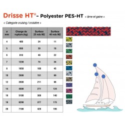 Halyard rope | HT PES polyester core and sheath