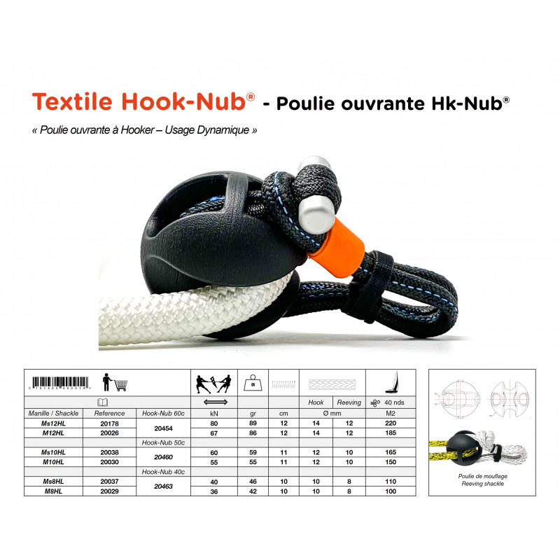 Poulie ouvrante Textile Hook-Nub | Hook-Nub®