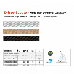 Liquidazione stock 15 metri Ø14 mm|Mega Twin Dyneema bianco