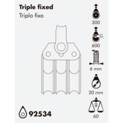 Poulie micro bloc triple fixe
