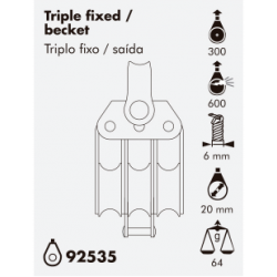 Poulie micro bloc tête fixe triple bicket