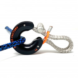 Hook textile FrD 12 Nodus Factory en aluminium 7075 anodisé durci avec manille Dyneema